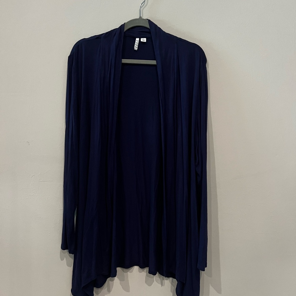Elle Navy Open-Front Cardigan